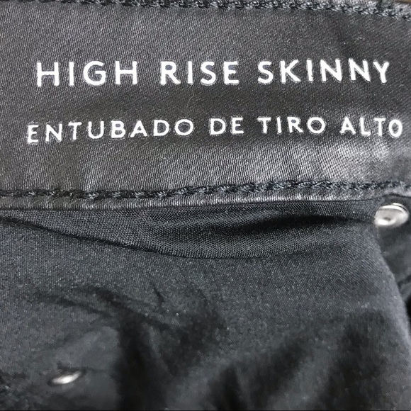 Universal Thread Black Coated High Rise Waist Skinny Leg Jeans Size 0/25 - Picture 9 of 10